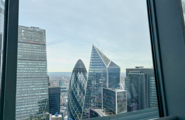 Vue sur le Gherkin et les gratte-ciels de la City depuis le Sky Garden