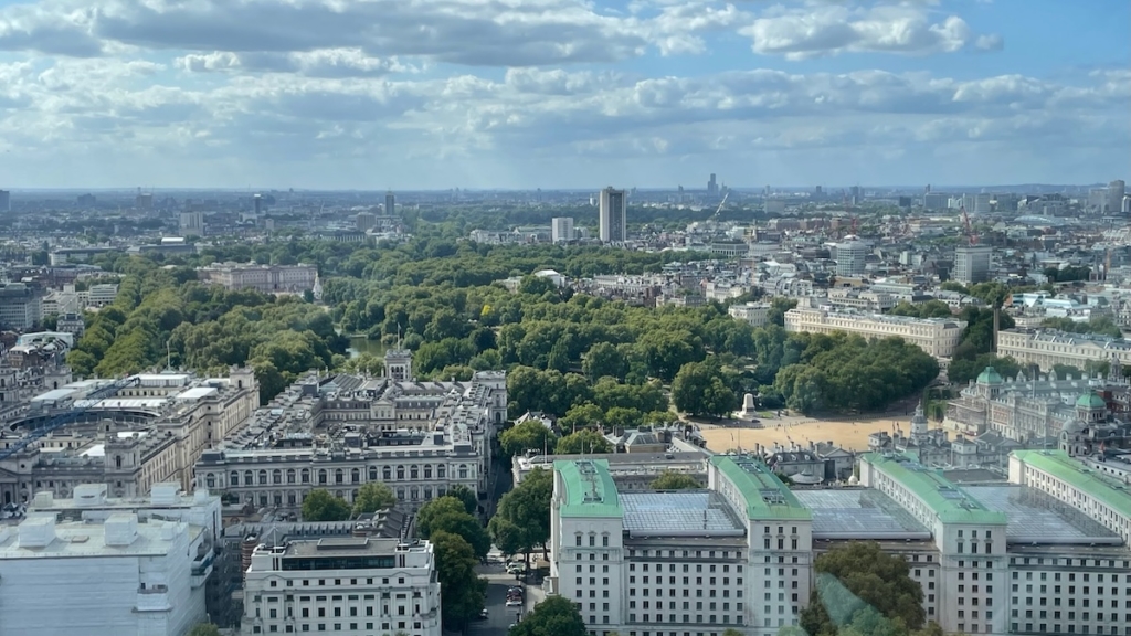 Vue sur Buckingham Palace depuis London Eye