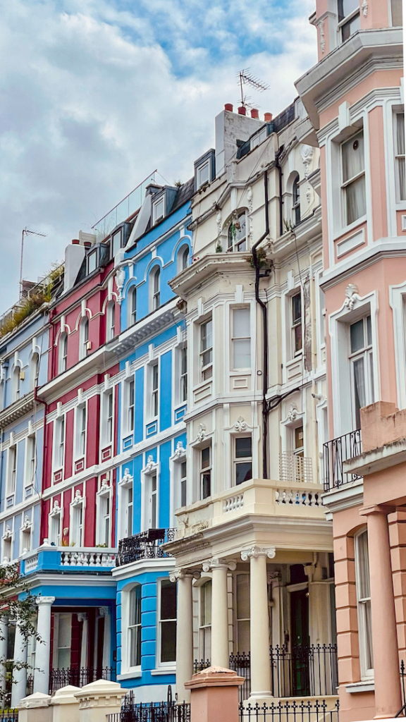 Maisons colorées à Notting Hill à Londres