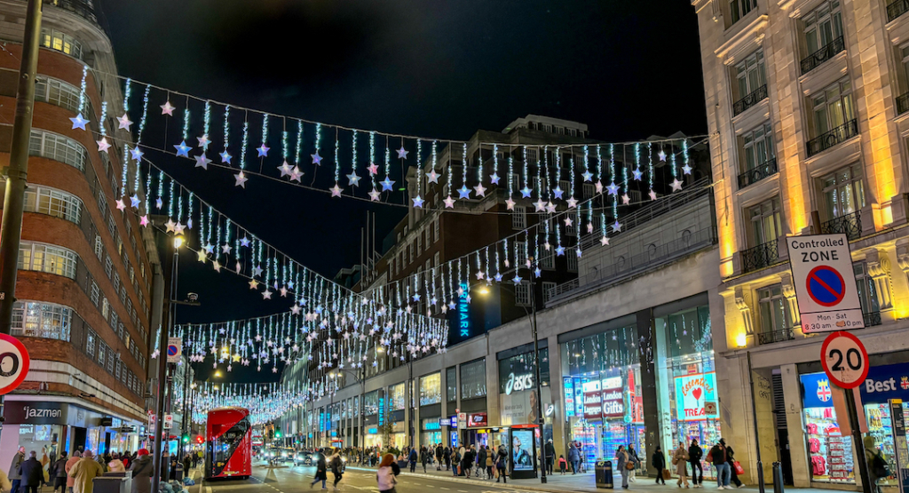 Oxford Street à Noël à Londres