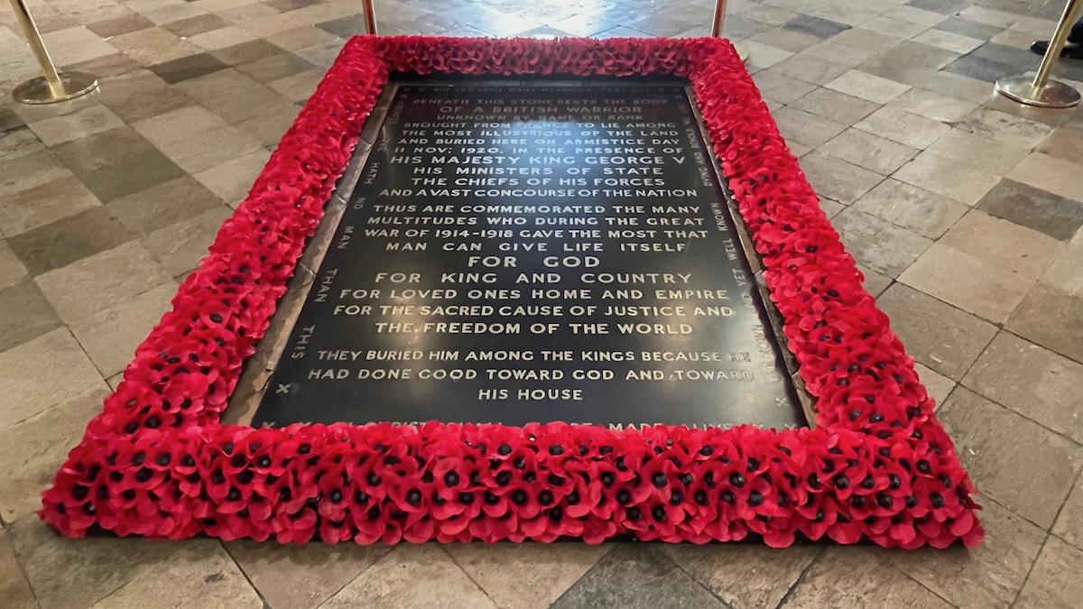 Tombeau du soldat inconnu dans l'abbaye de Westminster à Londres