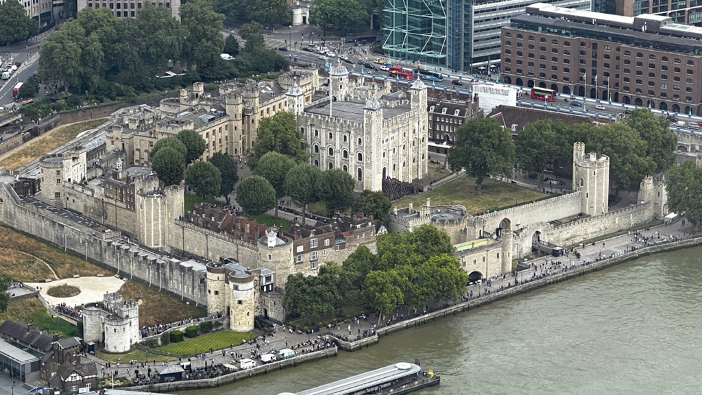 Vue sur Tower of London depuis The Shard à Londres