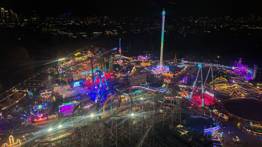 Vue d'en haut de Winter Wonderland à Londres