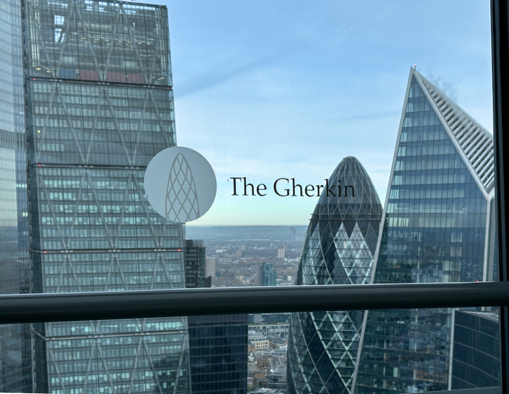 Vue du Gherkin depuis le Sky Garden à Londres