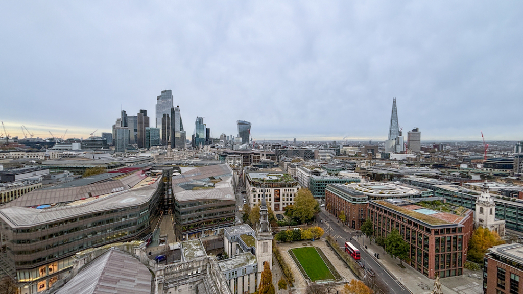 Vue depuis la Stone Gallery de la Cathédrale Saint Paul à Londres